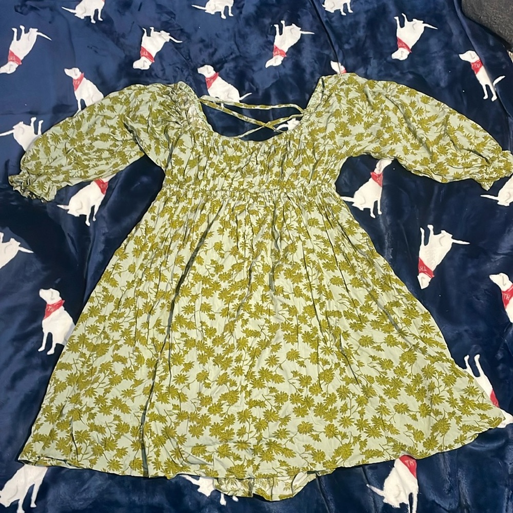 Green floral sundress